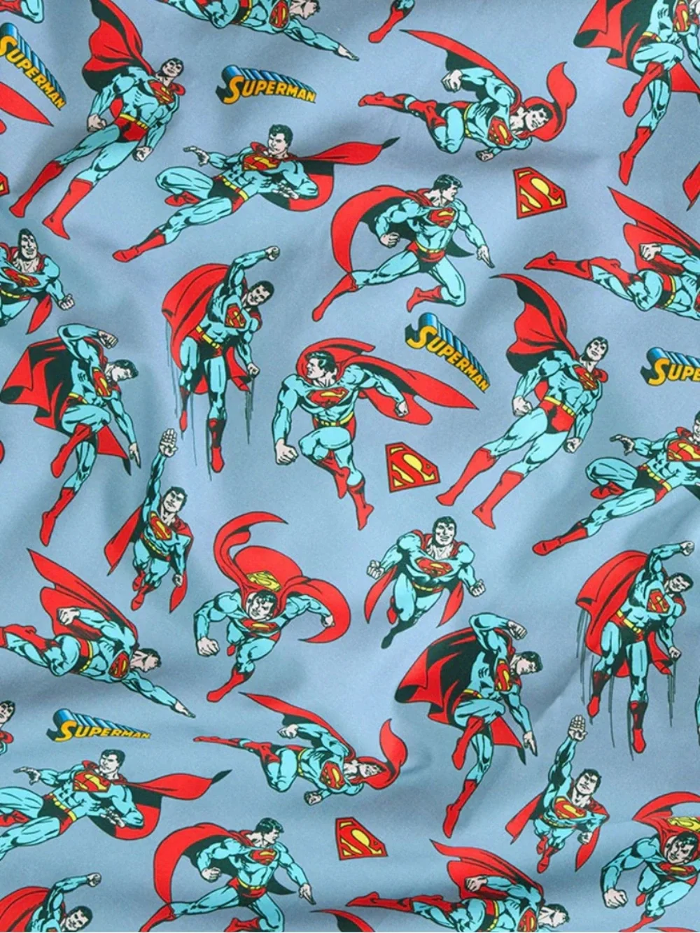 Posh Peanut Light Blue & Red Superhero Reversible Duvet Cover